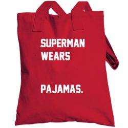 Superman Wears Pajamas Football Player Customizable Totebag