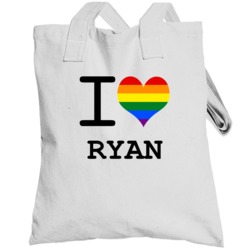 I Love Heart Gay Pride Lesbian Ryan Totebag