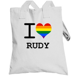 I Love Heart Gay Pride Lesbian Rudy Totebag