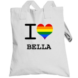 I Love Heart Gay Pride Lesbian Bella Totebag