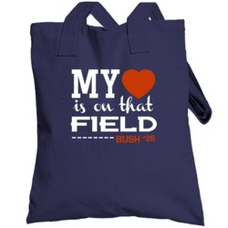 My Heart On That Field Deon Bush Chicago Football Team Fan Totebag
