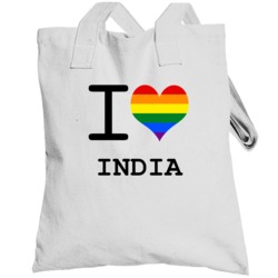 I Love Heart Gay Pride Lesbian India Totebag
