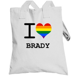 I Love Heart Gay Pride Lesbian Brady Totebag