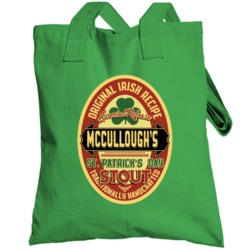 Original Irish Stout Beer Label St Patricks Day Last Name Totebag