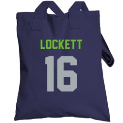 Tyler Lockett # 16 Jersey Back Seattle Football Team Fan For Navy Tote