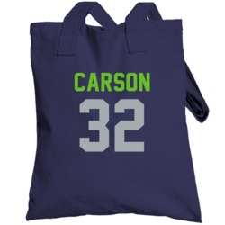 Chris Carson # 32 Jersey Back Seattle Football Team Fan For Navy Toteb