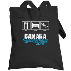 Eat Sleep Luge Team Canada Pyeongchang 2018 Winter Olympics Totebag