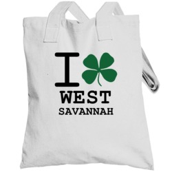 West Savannah I Love Heart Clover Irish Totebag