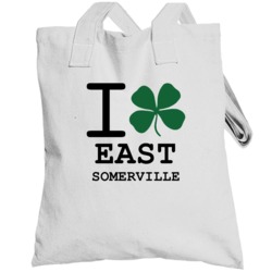 East Somerville I Love Heart Clover Irish Totebag