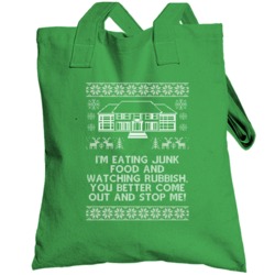 Eating Junk Food Quote Home Alone Ugly Christmas Sweater Funny Holiday