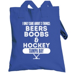 Tampa Bay Only Care About Beer Boobs Hockey Funny Game Day Fan Totebag