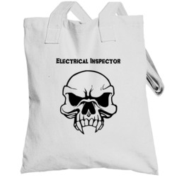 Electrical Inspector Skull Design Mens Totebag