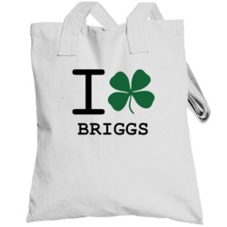 Briggs I Love Heart Clover Irish Totebag