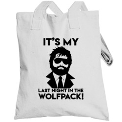 Last Night In The Wolf Pack Bachelor Party Customizable Totebag