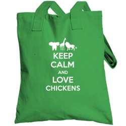 Keep Calm Love Chickens Zoo Animals Totebag