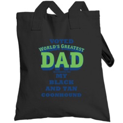 World's Greatest Black And Tan Coonhound Dad Totebag