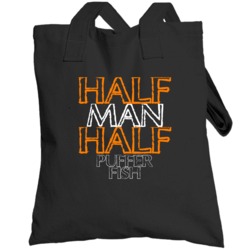 Half Man Half Puffer Fish Funny Animal Totebag
