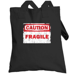Fragile Caution Adjective Distressed Totebag