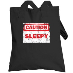 Sleepy Caution Adjective Distressed Totebag