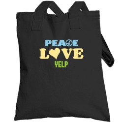 Peace Love Yelp Funny Totebag