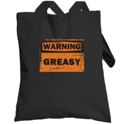 Greasy Warning Adjective Distressed Totebag