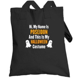 Hi My Name Is Poseidon Halloween Costume Fun Totebag