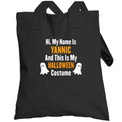 Hi My Name Is Yannic Halloween Costume Fun Totebag