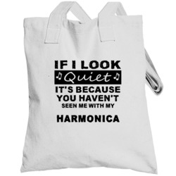 Harmonica Think I'm Quiet Instrument Totebag