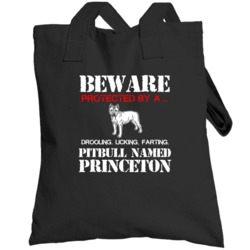 Pitbull Security Guarddog Funny Dog Best Friend Heart Totebag