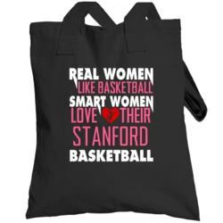 Real Smart Women Love Stanford Basketball Fan Totebag