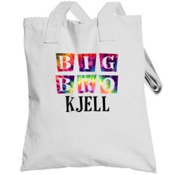 Big Bro Kjell Tie Dye Sibling Name Totebag