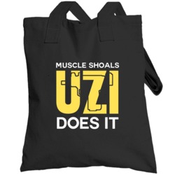 Muscle Shoals Uzi Does It Custom City Gun Parody Totebag