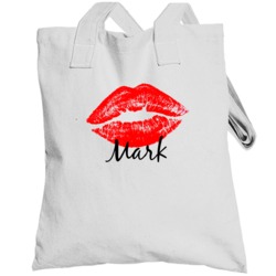 Mark Personalized Name Lips Kiss Love Essential Totebag