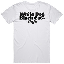 White Dog Black Cat Cafe Burger Food Fan T Shirt