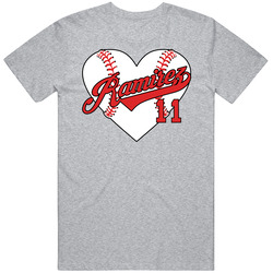Jose Ramirez Baseball Heart T Shirt