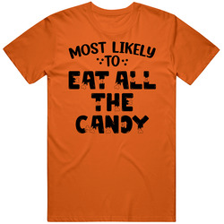 Most Likely To Eat All The Candy Halloween T Shirt Most Likely To Eat All The Candy Halloween T Shirt