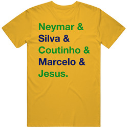 Brazil Neymar Silva Coutinho Marcelo Jesus World Cup Team T Shirtt T S Brazil Neymar Silva Coutinho Marcelo Jesus World Cup Team T Shirtt T S