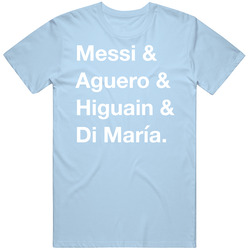 Argentina Messi Aguero Higuain Di Maria World Cup Players Fan T Shirt Argentina Messi Aguero Higuain Di Maria World Cup Players Fan T Shirt