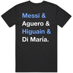 Argentina Messi Aguero Higuain Di Maria World Cup Team Player T Shirt Argentina Messi Aguero Higuain Di Maria World Cup Team Player T Shirt