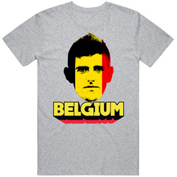 Thibaut Courtois Belgium Flag Big Head Fifa World Cup Fan T Shirt