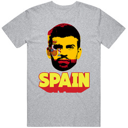Gerard Pique Spain Flag Big Head Fifa World Cup Fan T Shirt