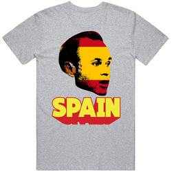 Andres Iniesta Spain Flag Big Head Fifa World Cup Fan T Shirt