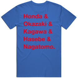 Japan Honda Okazaki Kagawa Hasebe Nagatomo World Cup Team Fan T Shirt