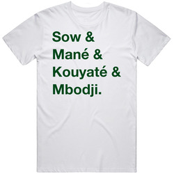 Senegal Sow Mane Kouyate Mbodji World Cup Team Fan T Shirt
