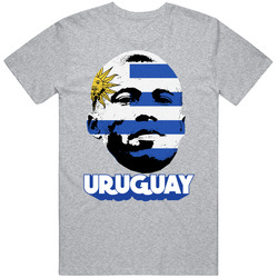 Carlos Sanchez Uruguay Flag Big Head Fifa World Cup Fan T Shirt