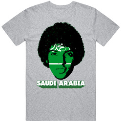 Yasir Al Shahrani Arabia Flag Big Head Fifa World Cup Fan T Shirt