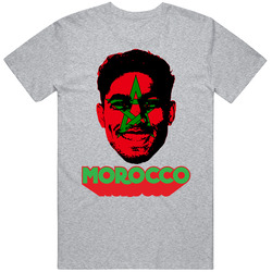 Achraf Hakimi Morocco Flag Big Head Fifa World Cup Fan T Shirt