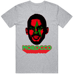 Khalid Boutaib Morocco Flag Big Head Fifa World Cup Fan T Shirt