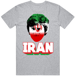 Sardar Azmoun Iran Flag Big Head Fifa World Cup Fan T Shirt