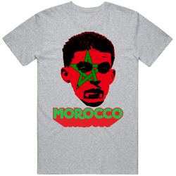 Mbark Boussoufa Morocco Flag Big Head Fifa World Cup Fan T Shirt